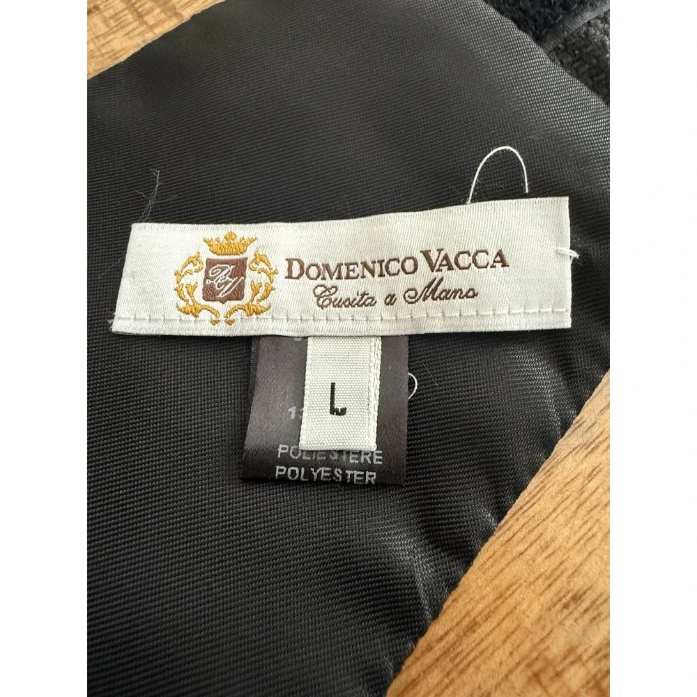 Domenico Vacca Men's Silk Cummerbund Size L Black Plaid Tuxedo Formal Wedding